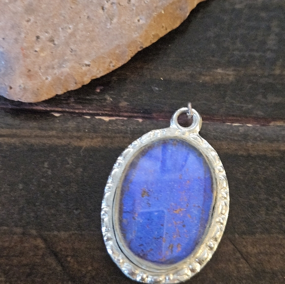 Vintage Sterling Silver Butterfly Wing Pendant - Picture 3 of 4